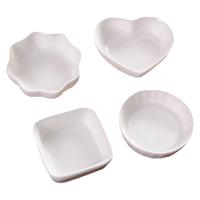 Japanese White Ceramic Seasoning Dish - 4 Pack