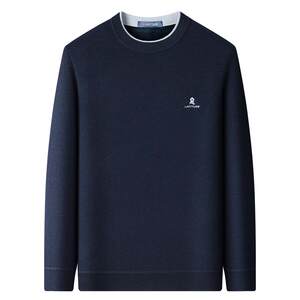 
[Wool/One-in-one velvet warm] Mengte Winter Men's Knit Round Neck Fashion Sweater Plus Fleece Thickened J