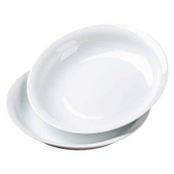 Porcelain plate pure white high temperature porcelain easy to clean microwave oven available