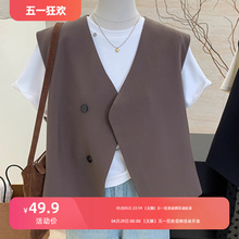 Women's vest, women's 2024 new summer vest, women's vest, sleeveless top, shoulder jacket, suit, outerwear hot selling item