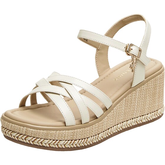 
Tianmei Yi word with wedge heel increased thick-soled sandals women's casual fashion sandals 2026 summer new COO15BL6