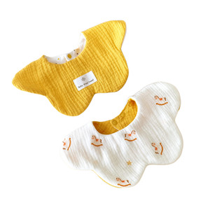 
Baby six-layer pure cotton gauze saliva napkin type A newborn petal double-sided anti-vomiting small bib baby bib