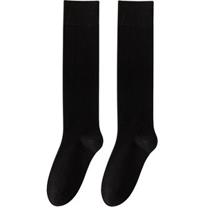 Callest socks Spring and autumn pure cotton jk black and knee socks non -slip pressure stress stove -legged cotton socks autumn and winter ladies midskin long socks
