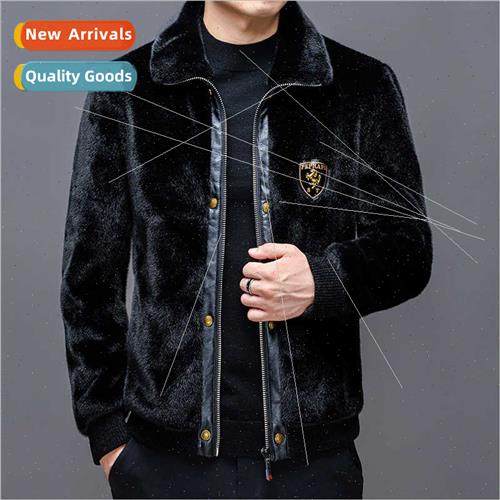 Winter thickened gold mink men coat nd fur one youth men lap