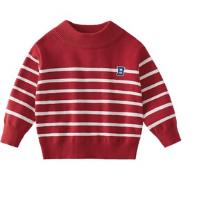 
[Anti-bacterial far infrared] Boys autumn and winter sweater children's pullover knit sweater warm new red top baby