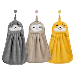 Cartoon Cute Absorbent Kitchen Hand Towel Thickened Hanging Wet And Dry Bathroom Wipe Cloth Household Small Towel