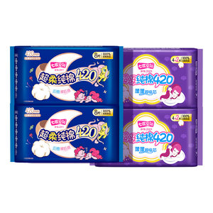 [New National Standard Certification] Seven Degree Space Sanitary Napkin Girl Pure Cotton 420 Ultra Long Night Pure Cotton Aunt Napkin
