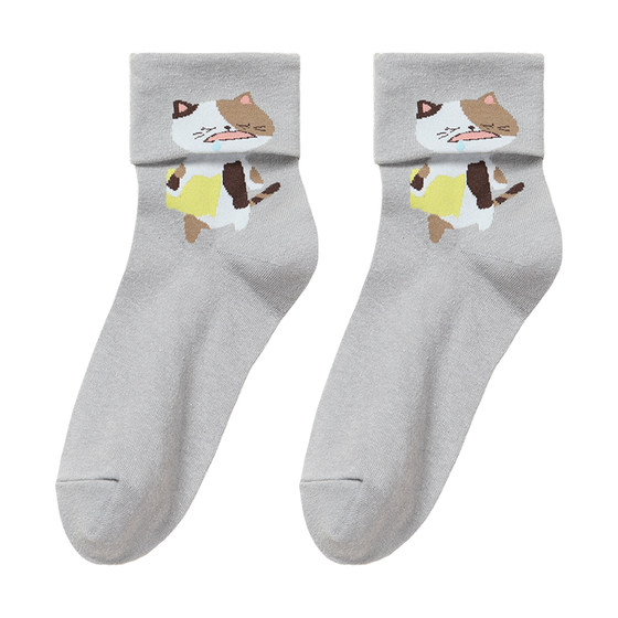 
tutuanna autumn and winter women's socks animal series thorn breathable cotton socks Japanese printed versatile socks for women
