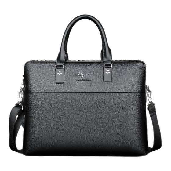 
Handsome Kangaroo Men's Bag Flat Tote Business Bag Briefcase Men's One-Shoulder Crossbody Bag Casual Shoulder Bag