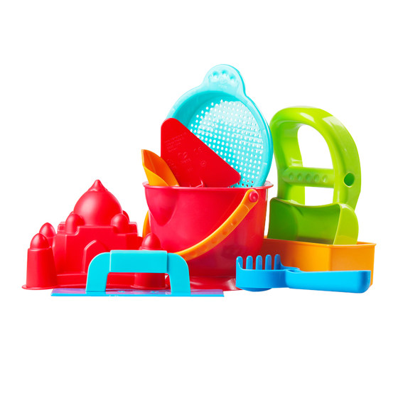 
Hape children's beach toy set 2-6 years old baby toys, shovel tool, small bucket, sand dig, hourglass