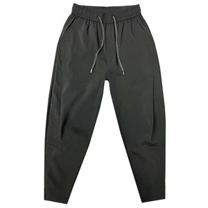 Summer thin ice -silk pants male cropped pants foot split solid color net version of small feet Harun pants loose casual pants tide