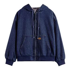 
Madden Workwear American Retro Washed Denim J130 Hooded Jacket Heavy Distressed Vintage Jacket Men's Spring