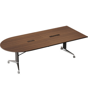 
Oval conference table folding conference table modern simple foldable mobile desk with wheels white long table