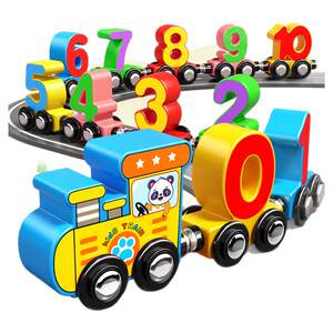 Magnetic digital train toy children's puzzle assembly magnetic building blocks baby girl Children's Day gift boy