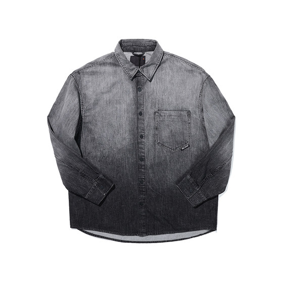 ABLE JEANS [Street Big Shirt] Spring and Summer Couple Street Gradient Denim Shirt Jacket Same Style for Men and Women