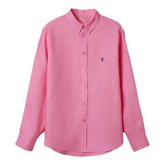 
26 new! Popular po*lo linen shirt 100 French linen old money style lapel long-sleeved shirt