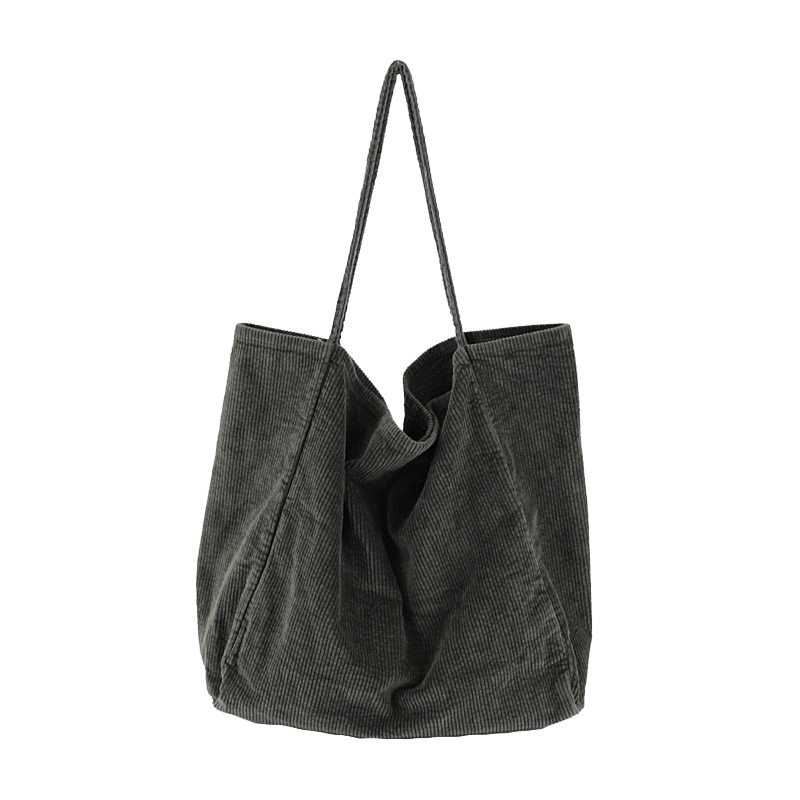 Corduroy Tote Bag For Women – Large Reusable Shoulder Bag With Inner Pockets, Durable Grocery & Shopping Bag