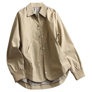 
Solid color loose slim lapel single-breasted temperament 2025 autumn new long-sleeved versatile casual women's jacket V178