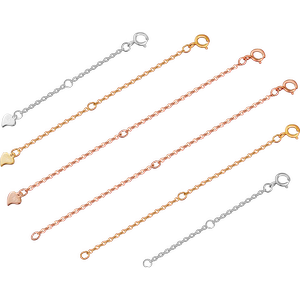 925 Sterling Silver Necklace Extended Chain Bracelet Clarvicle Chain Extended Chain Tail Chain Plated 18K Gold Adjustable Chain DIY Accessories