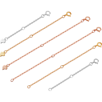 925 sterling silver necklace extension chain non-fading accessories