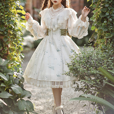 taobao agent Genuine elegant autumn dress with sleeves, Lolita OP, long sleeve, Lolita style