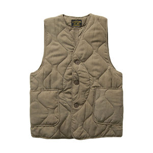 
Ami Kaji American retro scimitar liner with multiple bags and cotton warm vest work vest men's winter trend