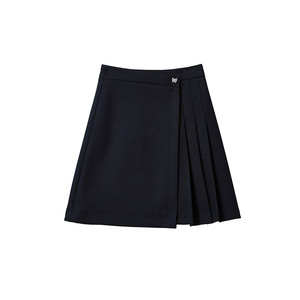 
Qiushui Yiren temperament high waist small A short skirt 2025 autumn and winter new style women's design asymmetric pleated skirt