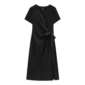 
IEF/Aiyifu [slightly fat] plus size women's huge beautiful skirt 2026 summer new black dress