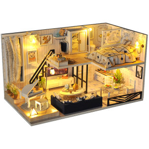 DIY cottage villa hand-assembled mini world house mini scene model building block puzzle toy gift