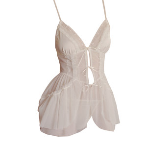 
Auntie Guan's 10:30 French pure desire home clothes sexy beautiful back suspender nightgown A054 emotional pajamas for women