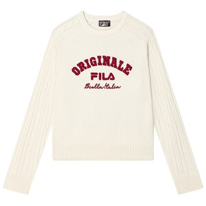 FILA official women's sweater 2024 Winter new fashion casual loose contrasting colored pullover sweater
