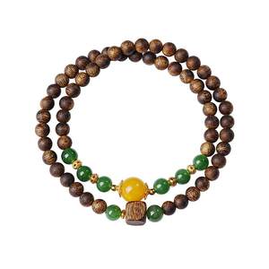 
New agarwood bracelet for women's style Qinan Wenwan wooden bracelet Buddhist beads Rosary beads emotional stability birthday gift