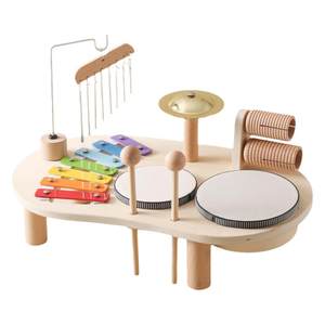 
Orff Early Education Multi-functional Music Table Toys Drum Beat the Drum Beat the Gong Gong Child Coordinated Percussion Instrument Stand Drum
