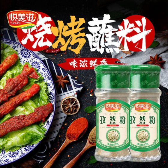 孜然粉淄博烧烤调味料20g玻璃瓶烤肉店同款蘸撒料家用商用香辣