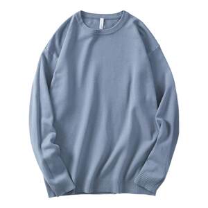Hanska 2023 Autumn/Winter Round Neck Sweater Men's Solid Color Inner Style Trendy Loose Men's Pullover Knitted Bottom