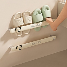 Bathroom slipper rack, non perforated wall mounted, toilet wall door, drainage shoe rack, storage and storage rack