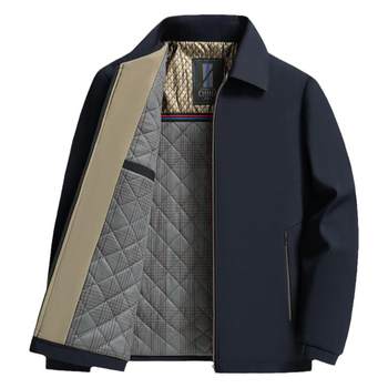 Woodpecker Middle-aged Men's Cotton Jacket Thin Two Cotton Clothes Fall and Winter Daddy Clothes Middle-aged and Elderly Jackets