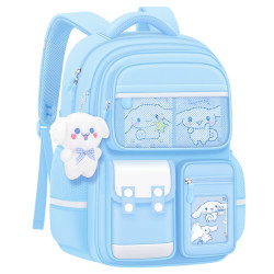Primary school girl's burden reduction and spine protection school bag