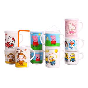 Wuhe Children's Water Cup Summer Family Flip Card Covering Baby Drinking Water Cup Brush Cup Baby Drinks Water Cup