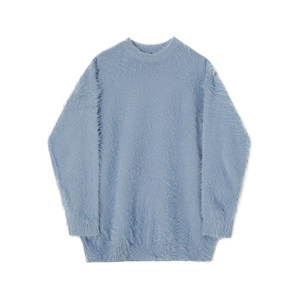 MRCYC mohair solid color men's sweater in winter thick round neck with Korean loose soft and glutinous sweater
