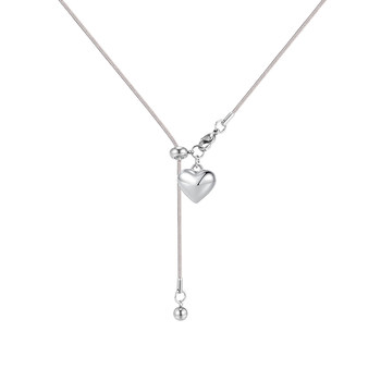 
Save monotony! Simple silver love sweater chain