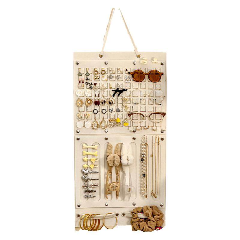 Organizer Gioielli Da Appendere Aucuu - 39 Tasche + 3 Ganci Per Collane, Porta Orecchini - Foto 5