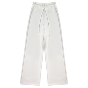 
White pants for women, summer thin wide-leg pants, drapey ice silk cool pants, casual straight sports pants for small women