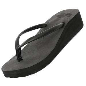 Slipper Women's Summer Sea Beach Shoes Heel thick soles of sandalwood, wearing a pinch Korean version of the fashionable goal full human character drag