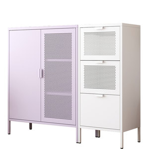 
Bauhaus new bedroom metal wardrobe cream style combination dustproof wardrobe balcony storage locker sun protection