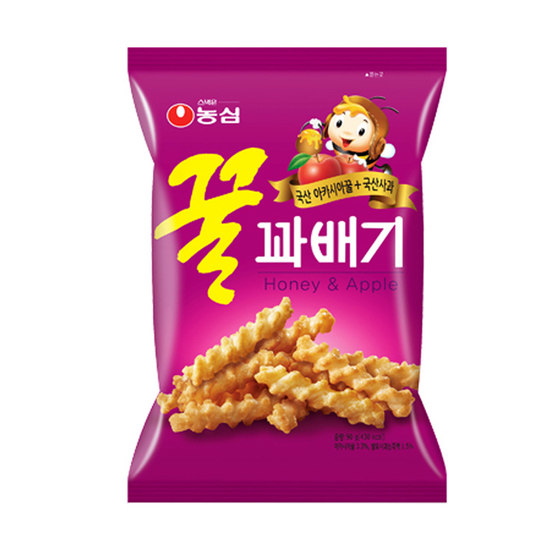 Korean imported snacks Nongshim Honey Crispy Strips Nongshim Honey Twist Crispy Strips 90g Casual puffed snacks