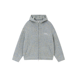 
FORNINES micro-short heavy thick sweater jacket men and women couples outfit autumn and winter casual hooded knitted cardigan