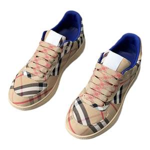 Foreign trade original 2024 new thick-soled round-toe plaid versatile casual board shoes for men and women canvas sports shoes
