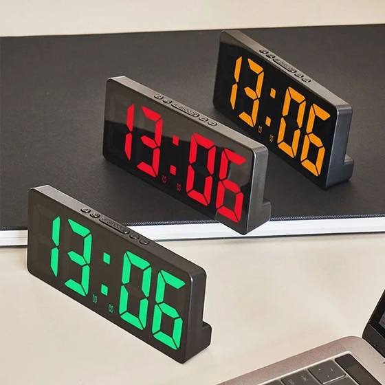 Creative Number Clock Color Nightlight Temperature Calendar