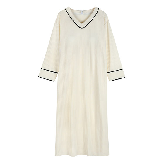 
Xuan Liang [with breast pad] nightgown for women spring and autumn pure cotton long-sleeved pajamas 2026 new large size home wear dress